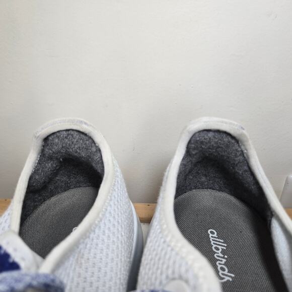 Allbirds Mens Tree Runner Blizzard/Hazy Cobolt (Blizzard Sole) Size 9 - Picture 6 of 10